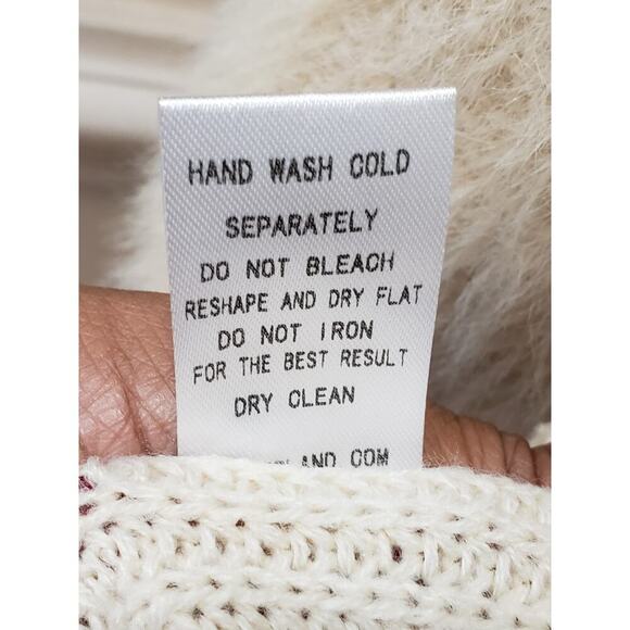 Bump Biddy Sweater Dress Maternity Beige Ribbed Puffy Fur Sleeve Turtleneck LG - Picture 6 of 14